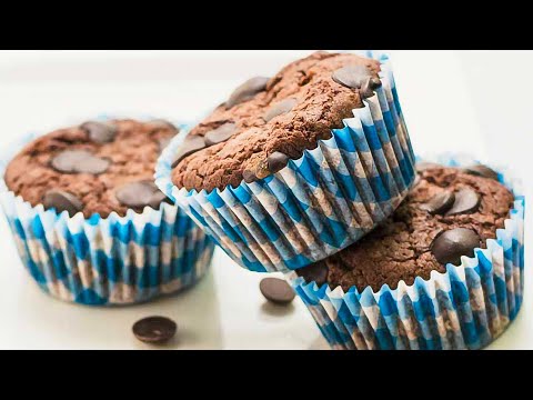 Keto Chocolate Muffins Recipe - &quot;Double Choc Chip&quot; - Moist &amp; Rich