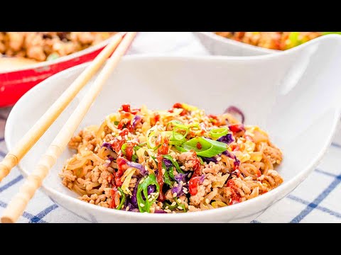 Keto Egg Roll Noodle Bowl Recipe - Easy Low Carb Asian Stir Fry with Shirataki Noodles (Simple)