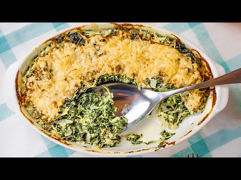 Keto Spinach Gratin Recipe with Cheese - Super Healthy &amp; Very Easy to Make (3g Net Carb)