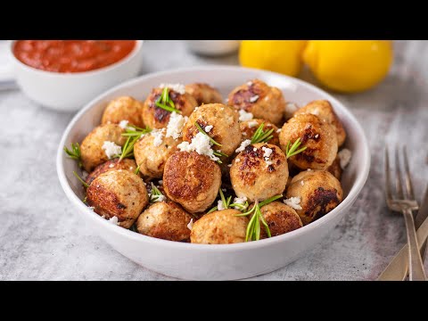 Keto Recipe - Chicken &amp; Feta Cheese Meatballs - Low Carb &amp; Easy to Make (1g Carbs)