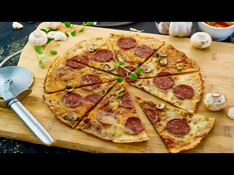 Keto Cheese Crust Frying Pan Pizza Recipe - &quot;Crispy &amp; Cheesy&quot; - Super Easy to make
