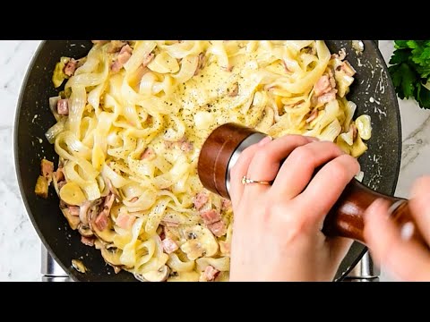 Keto Fettuccine Boscaiola Recipe - Creamy Low Carb Pasta Replacement - Creamy &amp; Delicious (Easy)