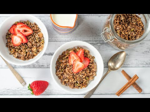 Keto Cereal Recipe - Low Carb Cinnamon Granola - Crunchy &amp; Tasty Breakfast (Easy to Make)