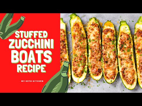 Stuffed Zucchini Boats - Ground Beef &amp; Cheese - Low Carb, Keto Recipe (Easy)