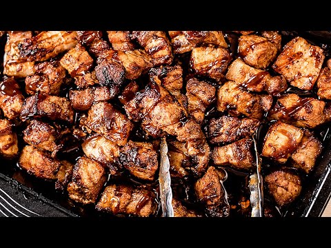 Keto Sticky Pork Belly Bites Recipe - Low Carb Sweet &amp; Juicy - Easy to Make (Just 1g Net Carb)