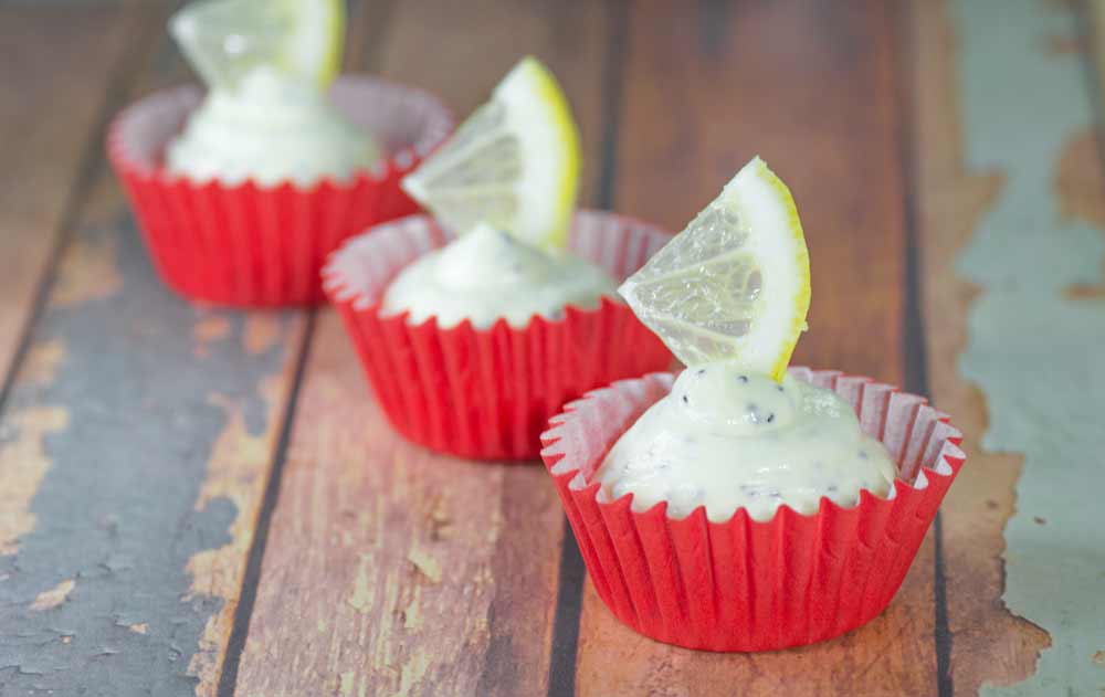 Low Carb Lemon and Poppyseed Fat Bomb Cups
