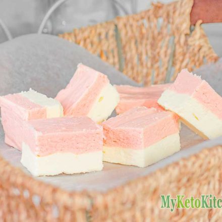 Low Carb Vanilla Strawberry Fudge Fat Bombs