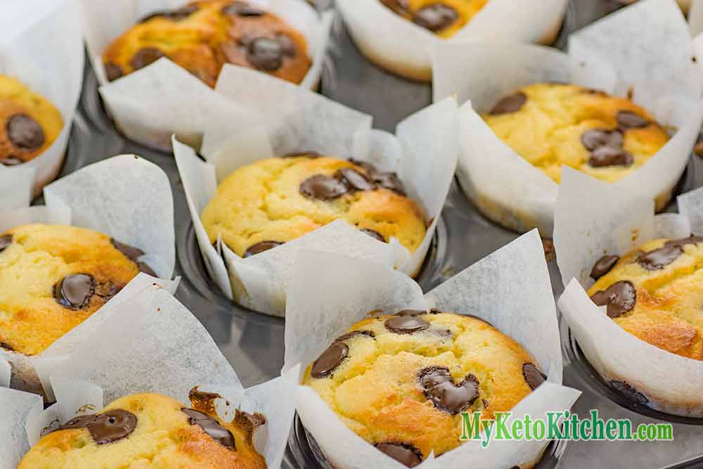 Low Carb Chocolate Chip Muffins - Keto, Sugar Free and Gluten Free
