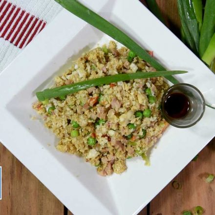 How to Cook Low Carb Fried Rice with Cauliflower, Ketogenic Recipe.