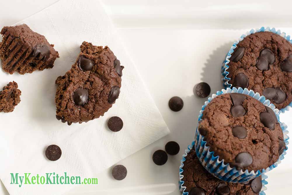 Keto Baked Double Chocolate Fudge Muffins