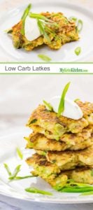 Low Carb Latkes - Keto Cauliflower Pancakes (Gluten Free, Grain Free, Vegetarian)