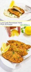 Low Carb Parmesan Herb Pork Schnitzel (Gluten Free, Ketogenic)