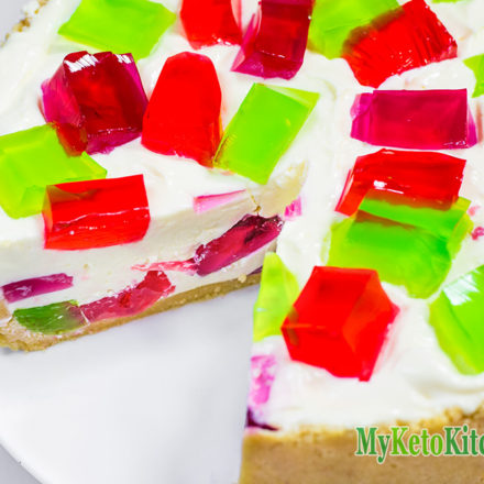 No Bake Sugar Free Jello Chunk Cheesecake