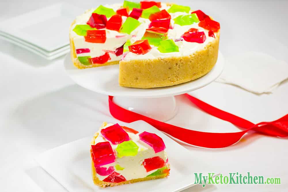 No Bake Sugar Free Jello Chunk Cheesecake