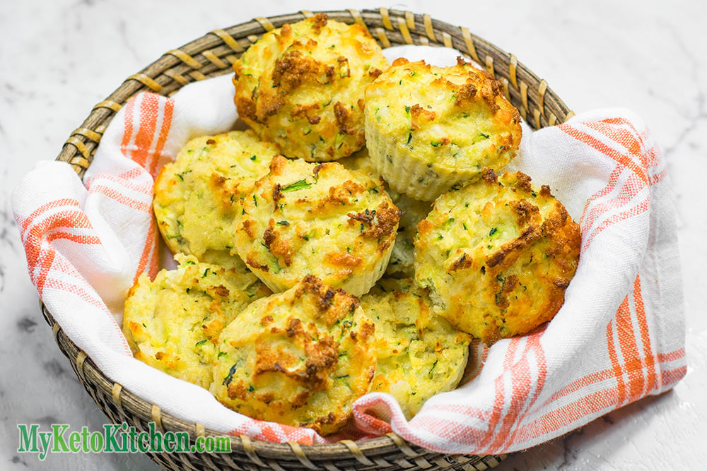 Low Carb Cheddar Zucchini Muffins