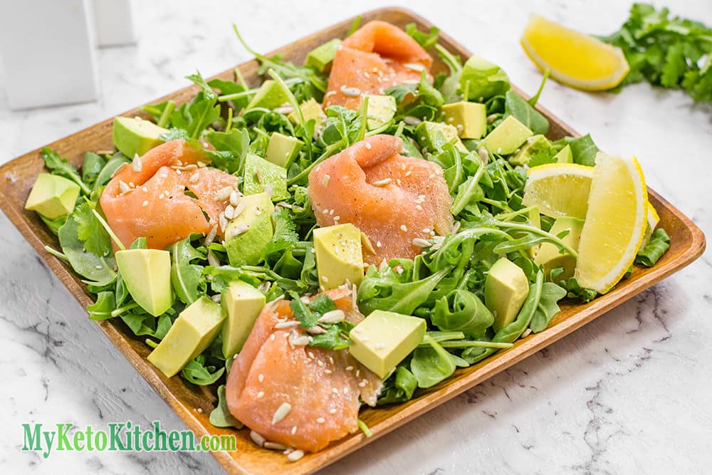 Salmon Avocado Salad, very low-carb