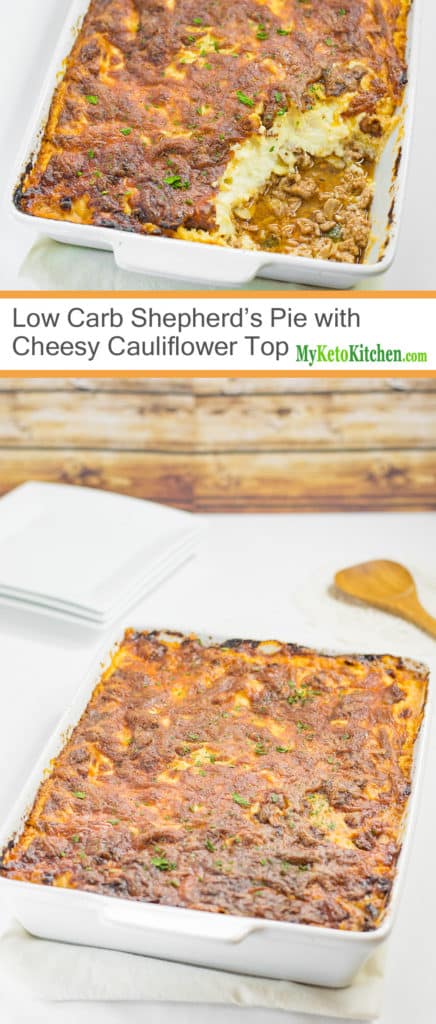 Low Carb Shepherd's Pie with Cheesy Cauliflower Topping