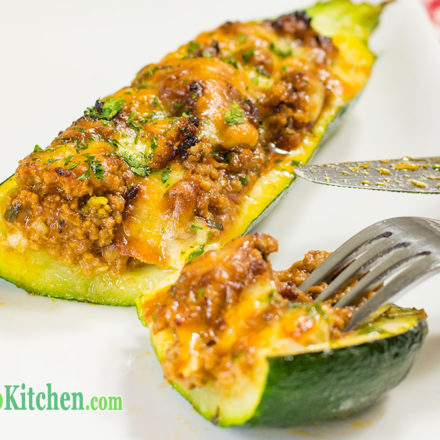 Low Carb Bolognese Stuffed Zucchini Boats
