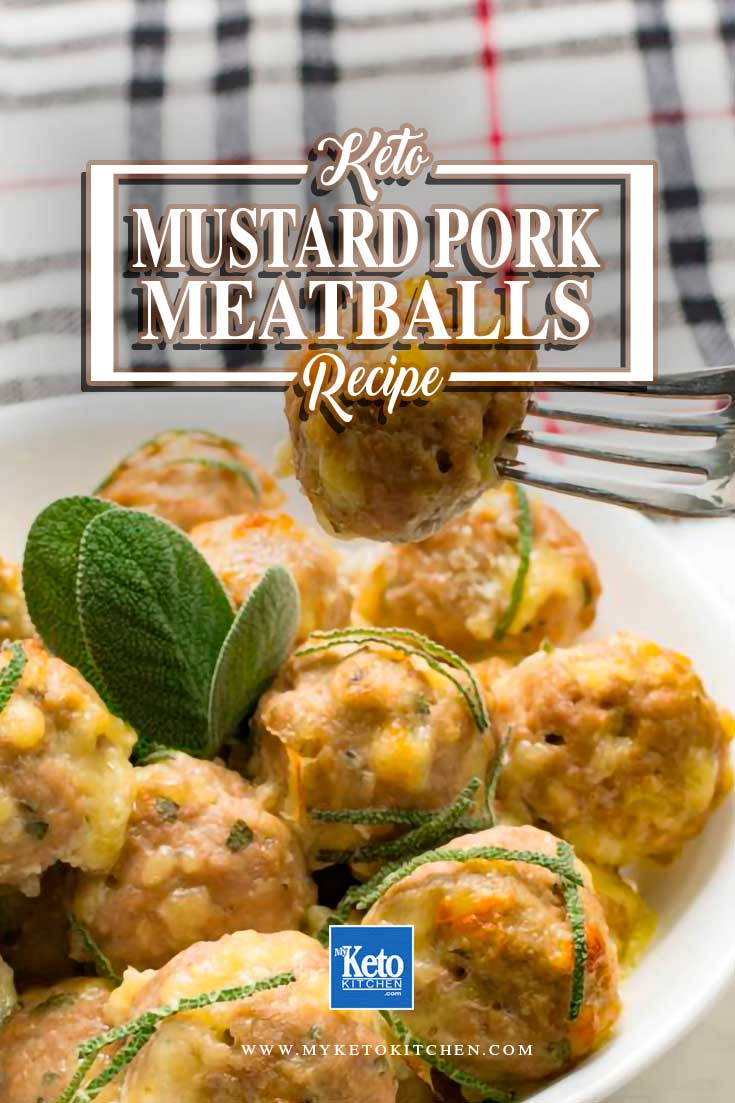 Baked Meatballs Pork Keto Mustard & Cheddar EASY Recipe