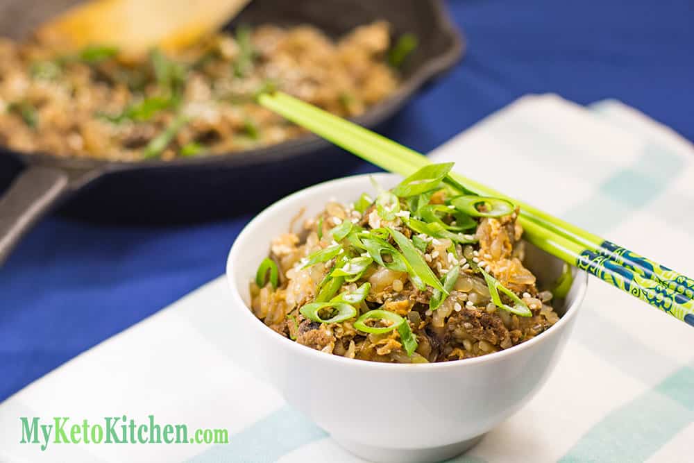 Keto Fried Rice with Asian Shredded Beef