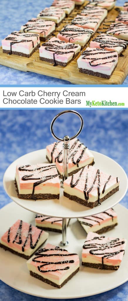 Low Carb Cherry Cream Chocolate Cookie Bars (Keto, Gluten Free, Grain Free)
