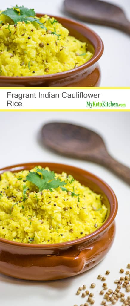 Fragrant Indian Cauliflower Rice (Low Carb, Keto, Gluten Free, Grain Free)