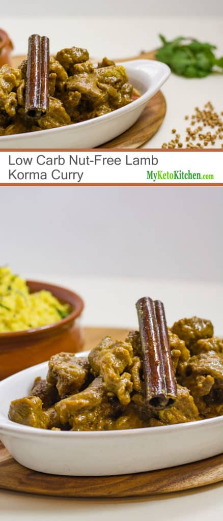 Low Carb Nut-Free Lamb Korma Curry (Gluten Free, Keto)