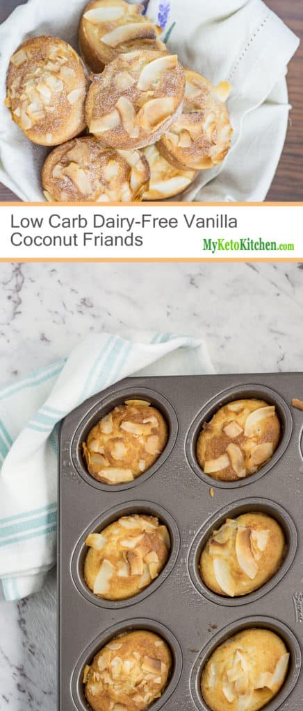 Low Carb Dairy-Free Vanilla Coconut Friands (Gluten Free, Grain Free, Keto)
