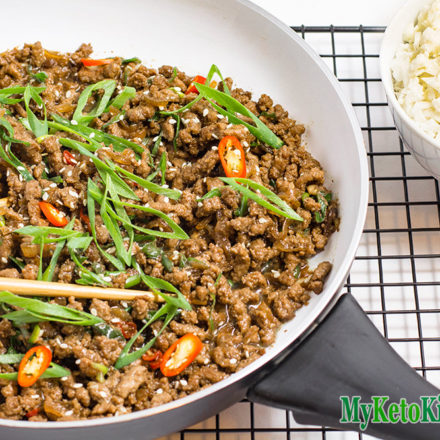 Low Carb Sticky Korean Ground Beef Stir Fry