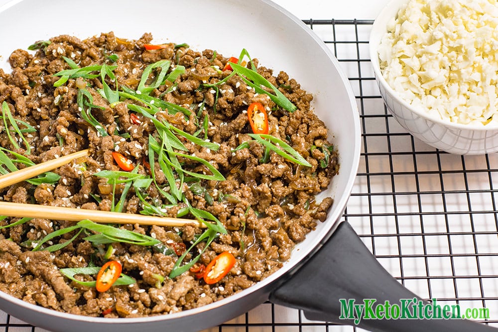 Keto Ground Beef Recipe - Sticky Korean Stir Fry Keto Ground Beef Recipe - Sticky Korean Stir Fry
