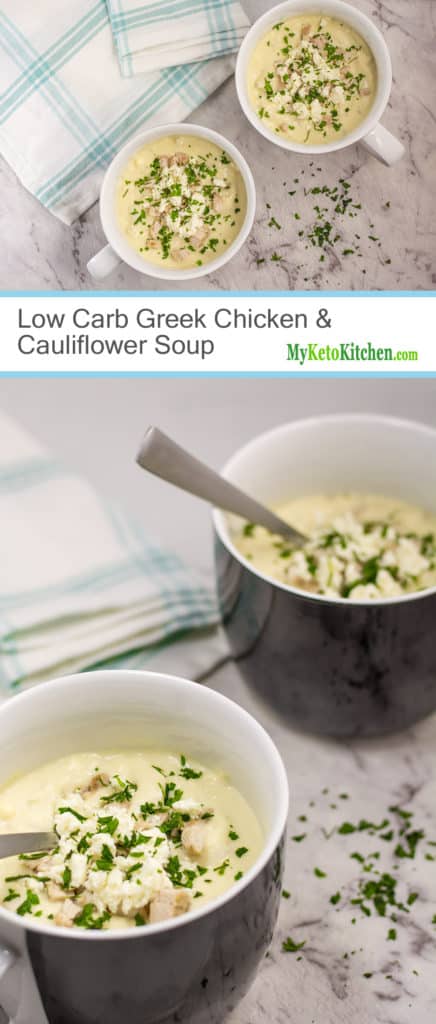 Low Carb Greek Chicken & Cauliflower Soup