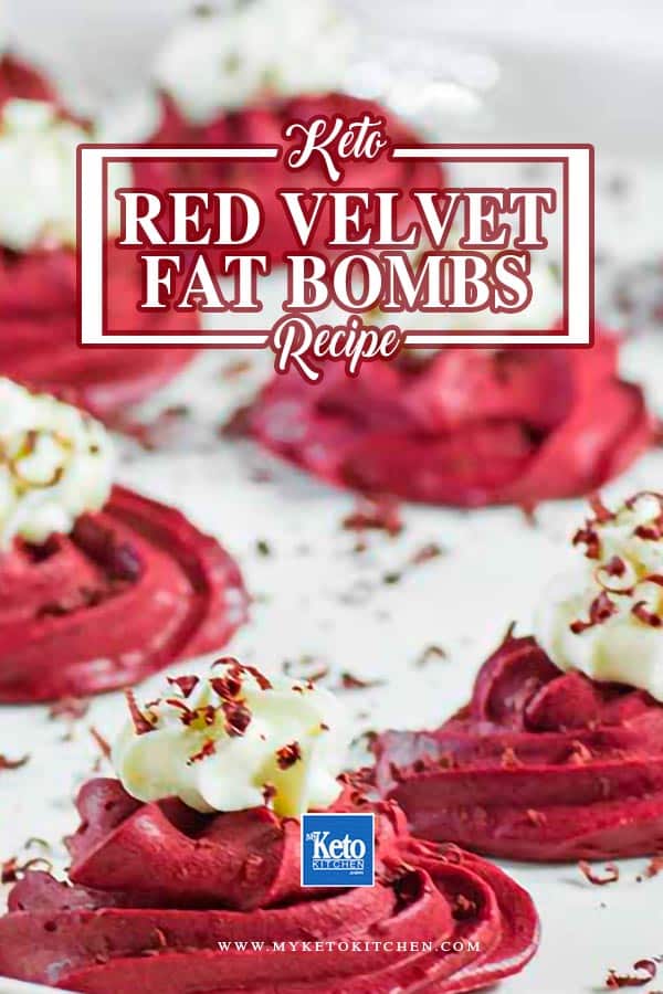 Keto Red Velvet Fat Bombs on a platter