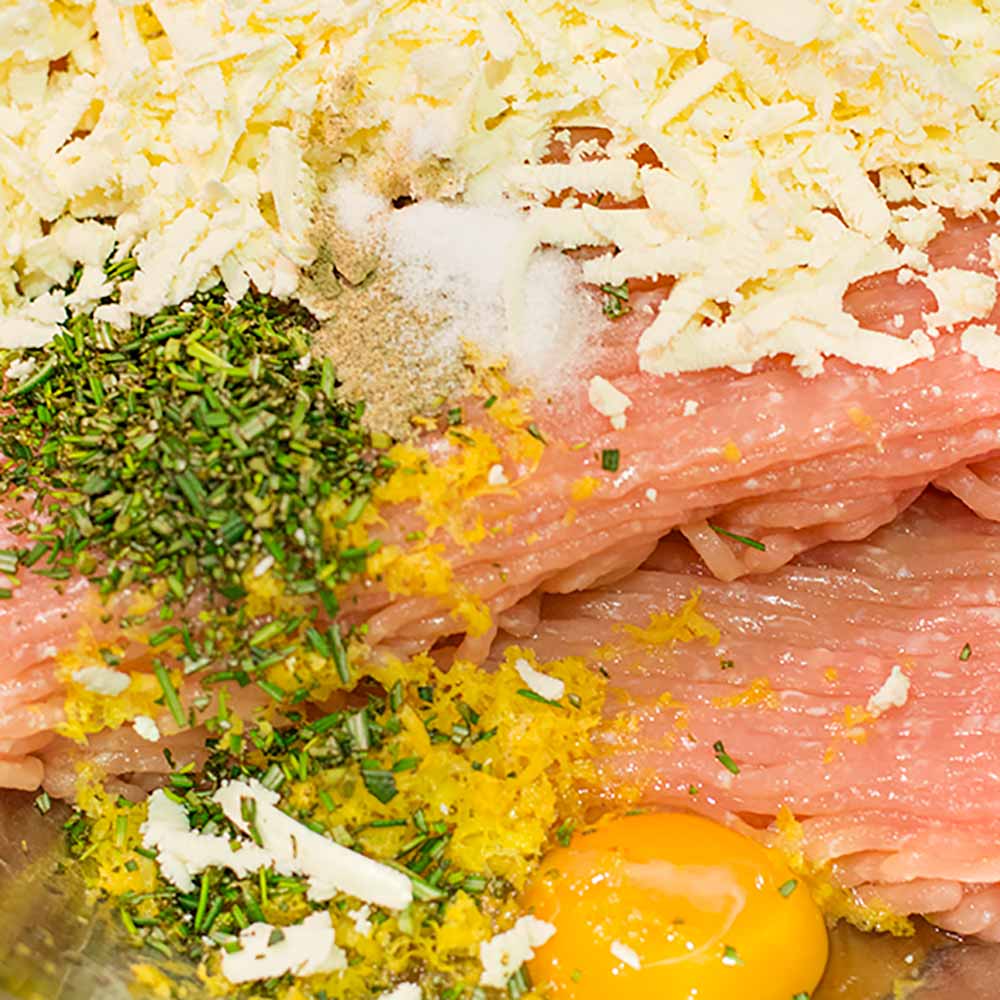 Low Carb Chicken and Feta Meatball Ingredients