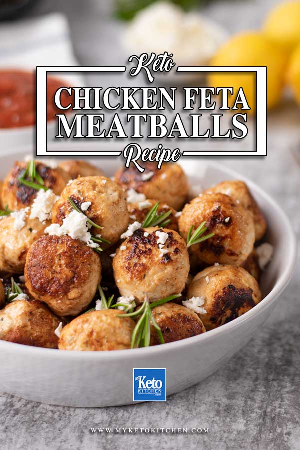 Low Carb Chicken Meatballs in a white bowl