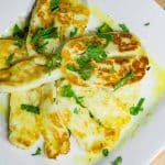 Fried haloumi with lemon dressing