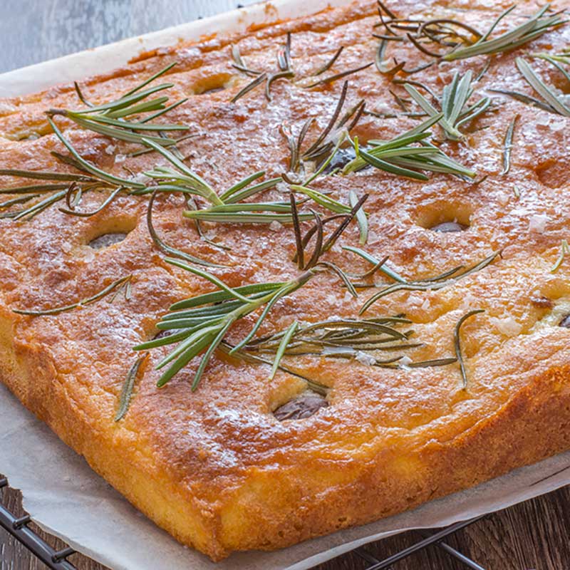 Keto Rosemary & Olive Focaccia Bread Ingredients - gluten free European recipe