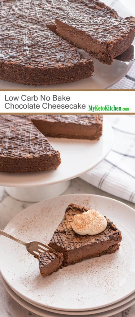 Low Carb No-Bake Chocolate Cheesecake [Gluten Free, Keto, Sugar Free]