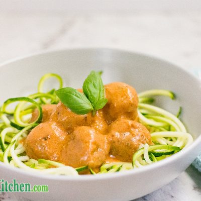 Keto Italian Meatballs – Basil & Parmesan Served with Zoodles!