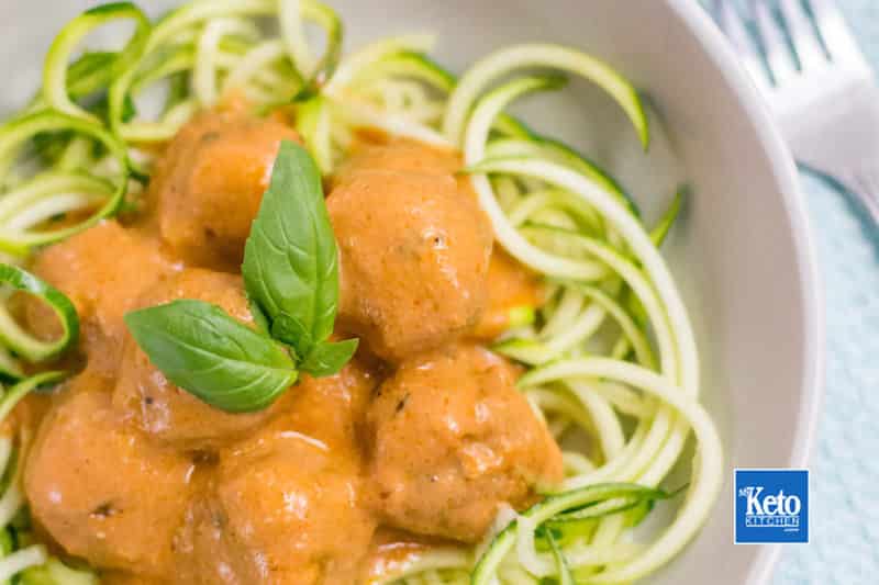 Keto italian Meatballs Zoodles