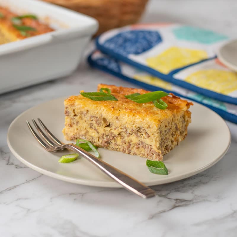 Keto Sausage Breakfast Casserole on a plate