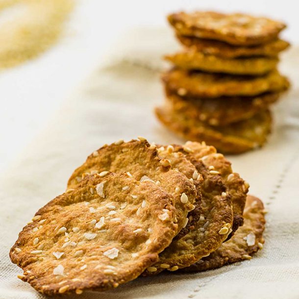 Keto Sesame Crackers Recipe with Sea Salt Best for Cheese Platters