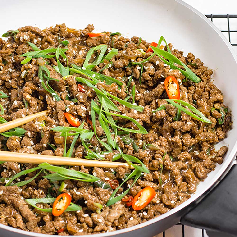 Keto Sticky Korean Ground Beef Stir Fry