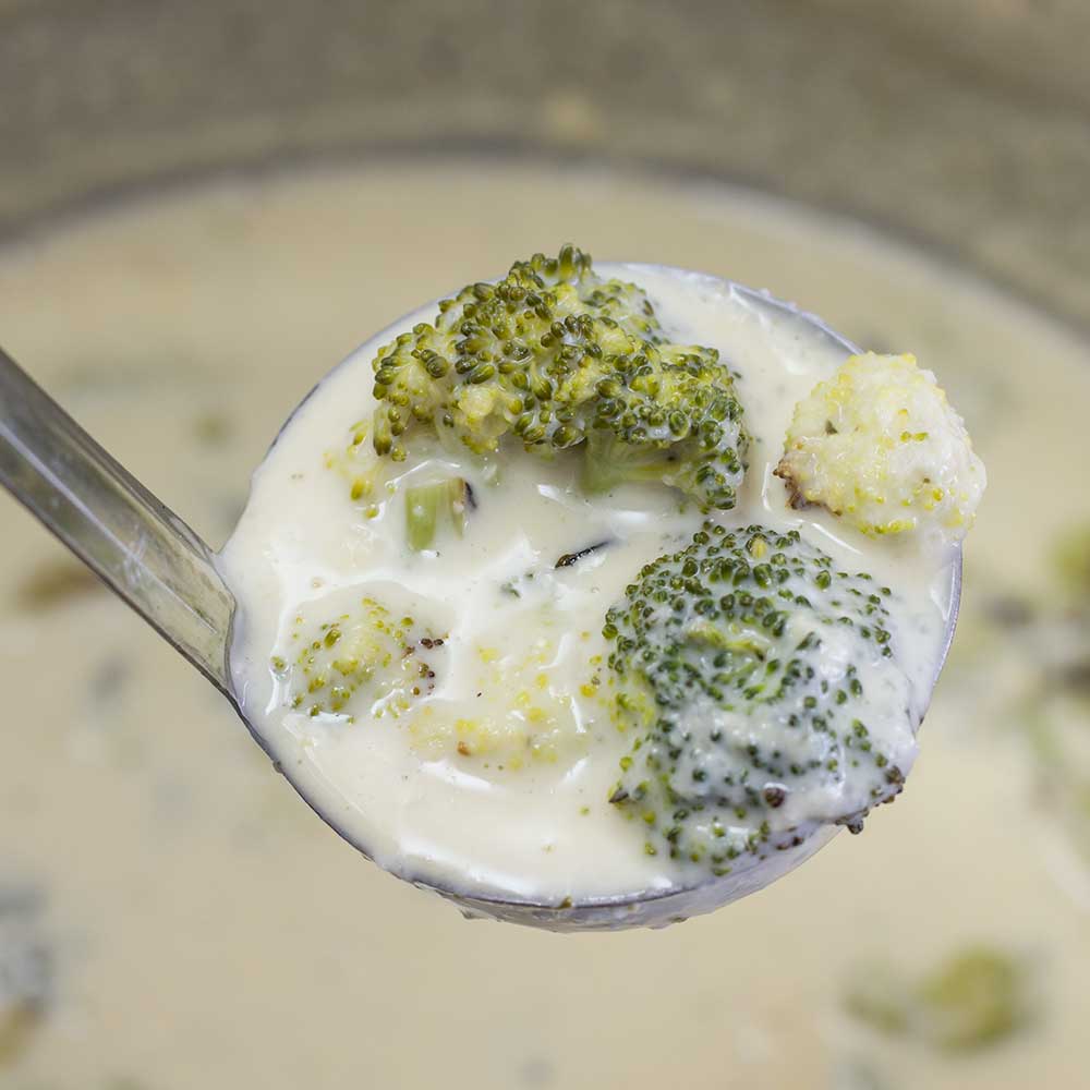 Ladle of Broccoli Cheese Soup