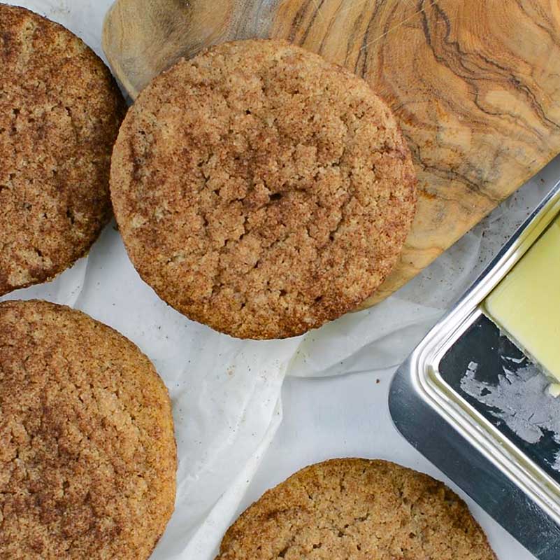 Keto Snickerdoodle Cookies on a a table