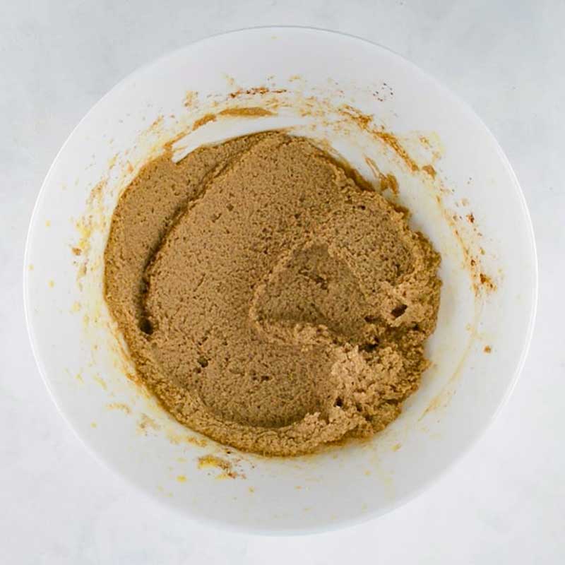 Keto Snickerdoodle Cookies ingredients in a mixing bowl
