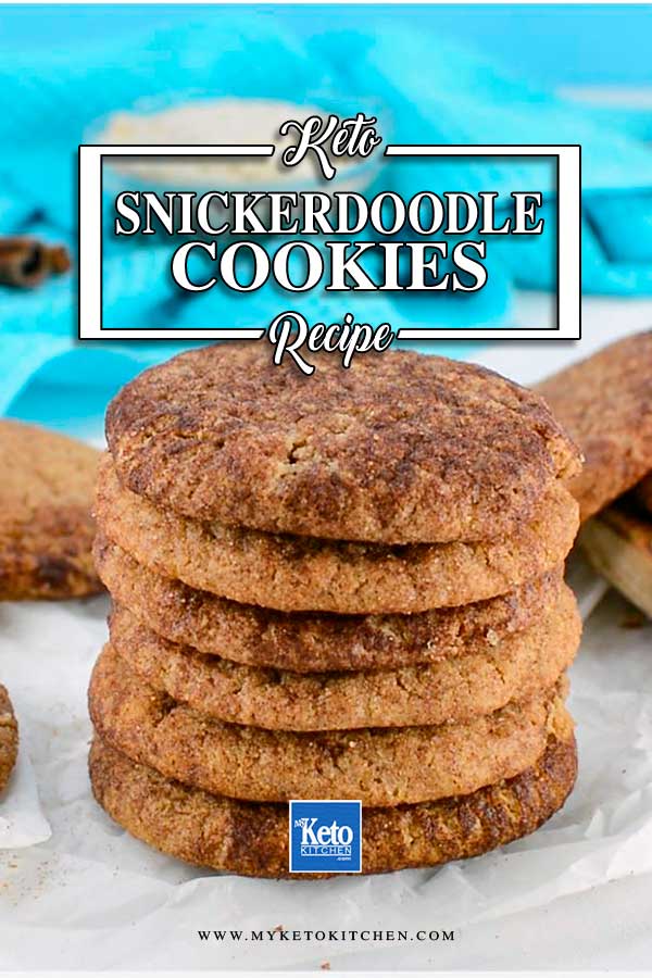 Keto Snickerdoodle Cookies stacked in a pile