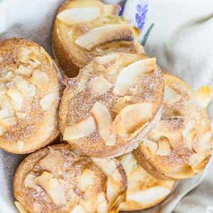 Keto Vanilla Friands in a basket