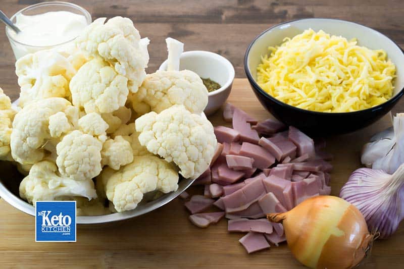 Ingredients for Keto Cauliflower Bake