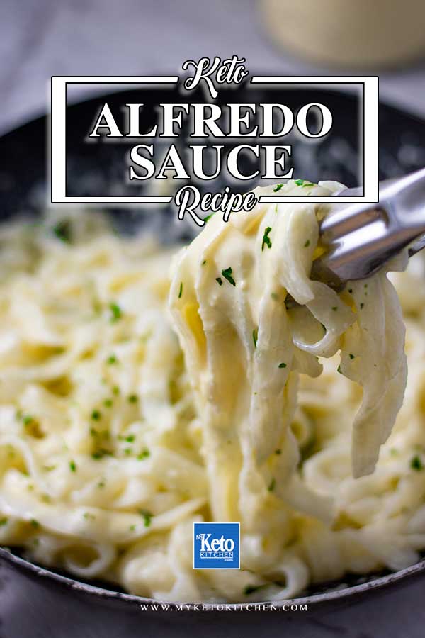 Keto Alfredo Sauce Recipe Served Over Low-Carb Noodles