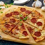 Cheese crust pizza recipe frying pan version.